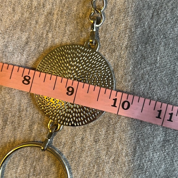 Gunmetal Chain Belt w/ Textured Medallion Discs Adjustable to 40” - Picture 7 of 7